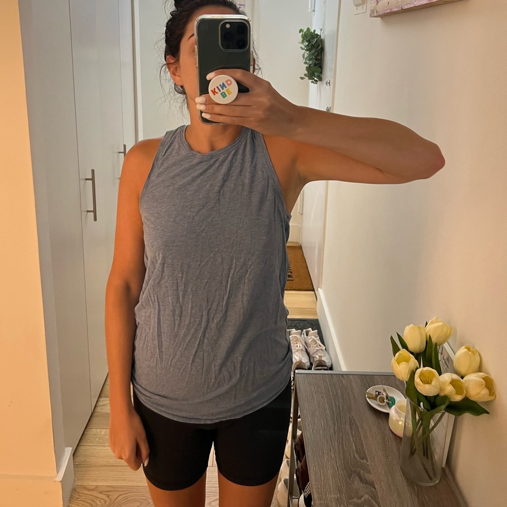 Lululemon blue open back tank top size 2